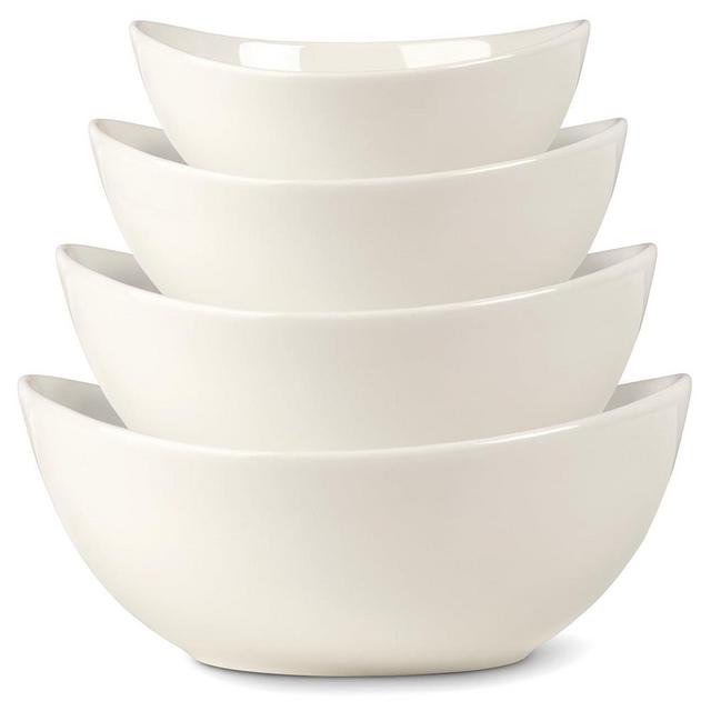 Home Beets White Ceramic Serving Bowls for Entertaining, 10-18-28-40 Ounce, Microwave, Oven & Dishwasher Safe, Large Serving Dishes, Prep Salad Bowls for Thanksgiving Christmas, Set of 4