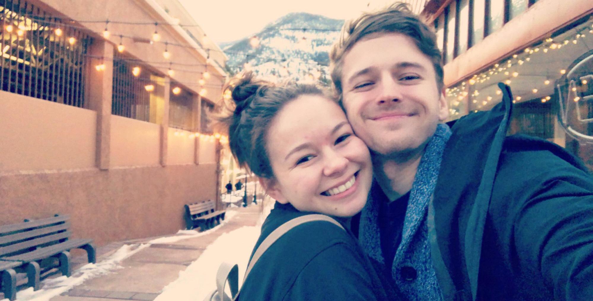 Our very first date and very first picture together! Walking in the Manitou Springs strip!