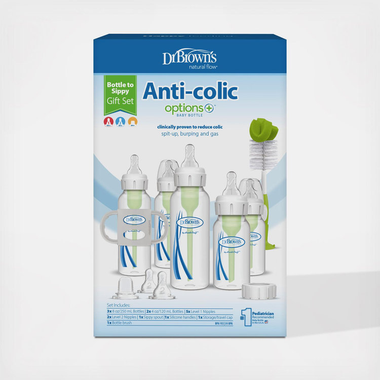 Dr. Browns, Options+ Anti-Colic Bottle to Sippy Gift Set | Zola Baby
