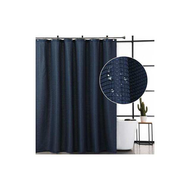 Waffle Fabric Shower Curtain for Bathroom