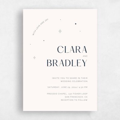 Beige Wedding Invitation - Adhara Classic