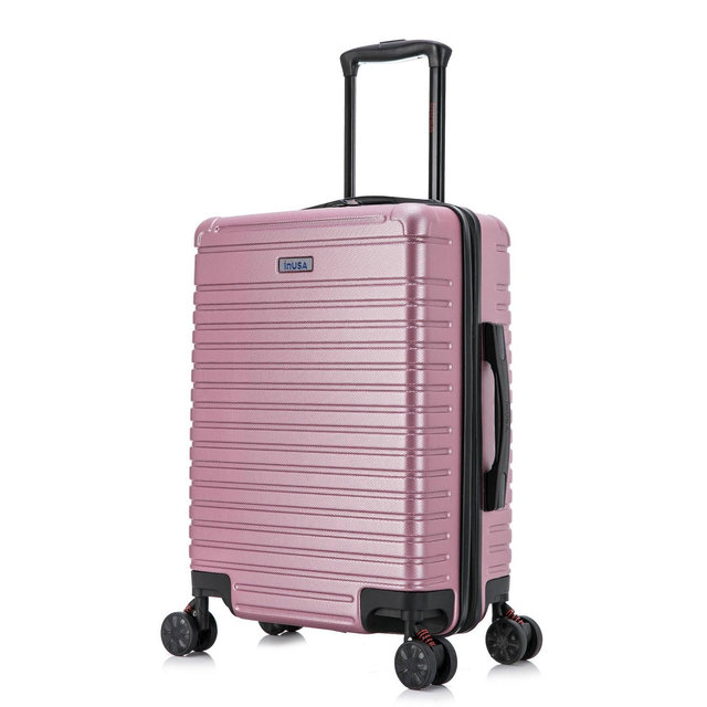 InUSA Deep Lightweight Hardside Carry On Spinner Suitcase - Rose Gold