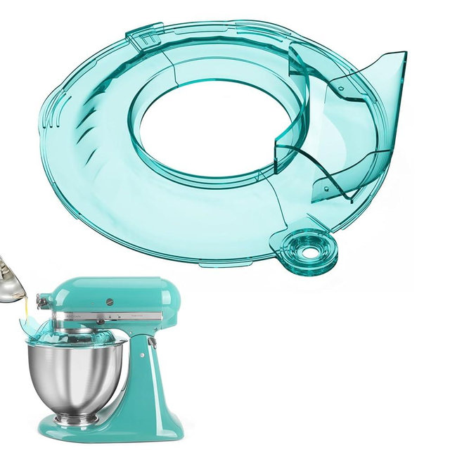 Pouring Shield for KitchenAid Tilt Head 4.5-5QT Stainless Steel (Only),Safety Pouring Shield,Splatter Guard for kitchenaid mixer bowl,Kitchen Aid Stand Mixers (Transparent Blue, for 4.5-5 QT)
