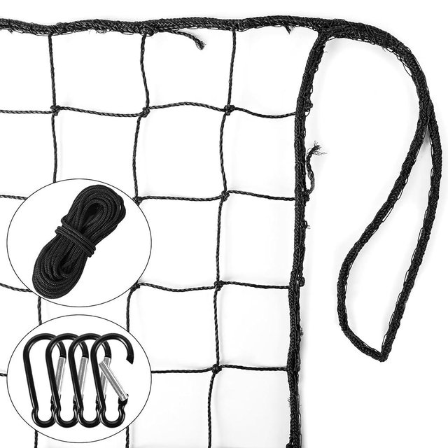 Tottist Heavy Duty #18 Nylon Baseball Netting - Practice Nets for Softball, Backstop Barrier & Multi-Purpose Training with 33FT Rope, Backyard & Sports Field Use (Key Chains Included)