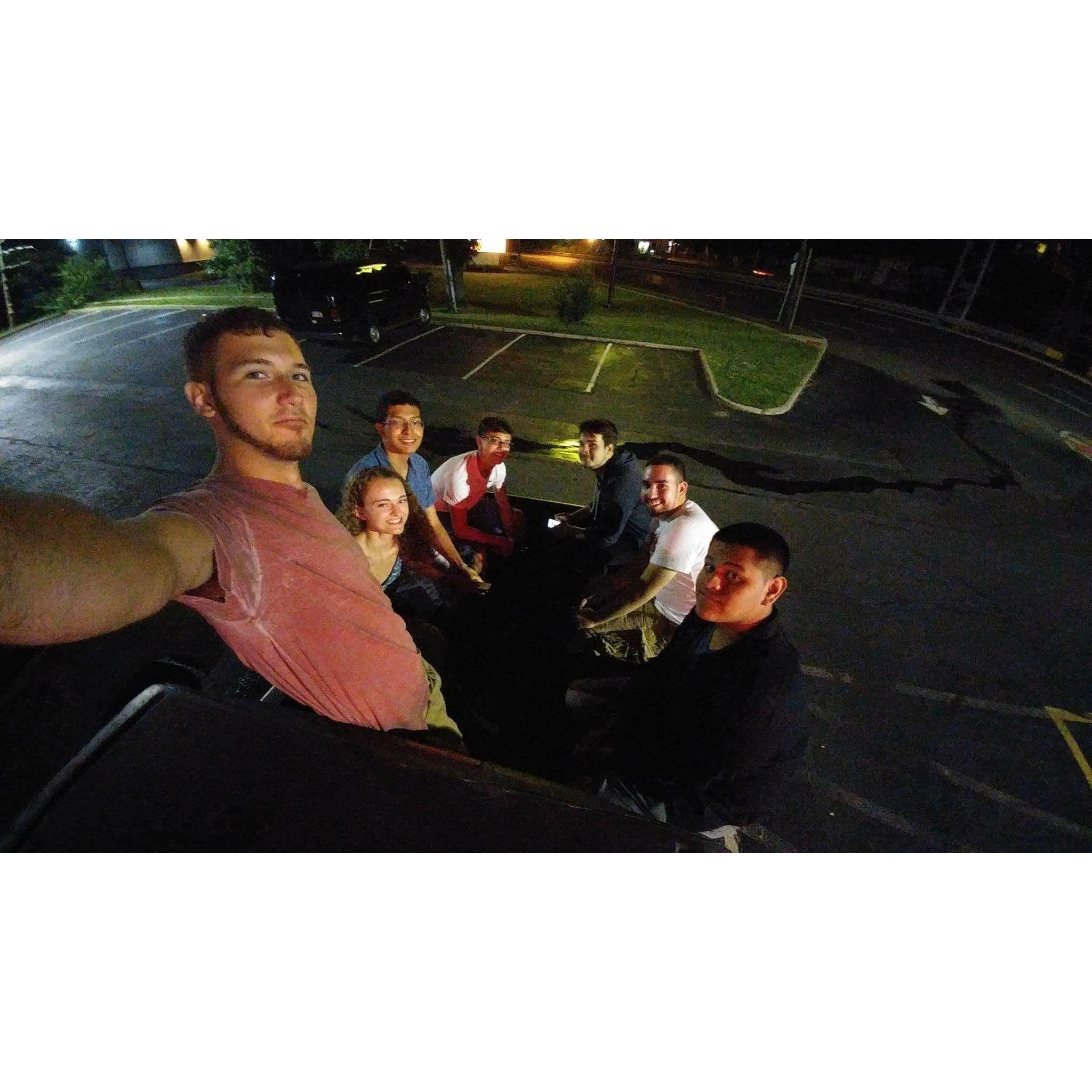 This photo was taken in 2016. We both went to Denny's after a mutual friend's graduation party and the whole group hung out together in the back of Jake's truck.