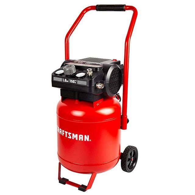 Craftsman Air Compressor, 10 Gallon Peak 1.8 Horsepower Oil-free Compressor, Max 150 PSI, Vertical Compressor Air Tools, Model: CMXECXA0331042