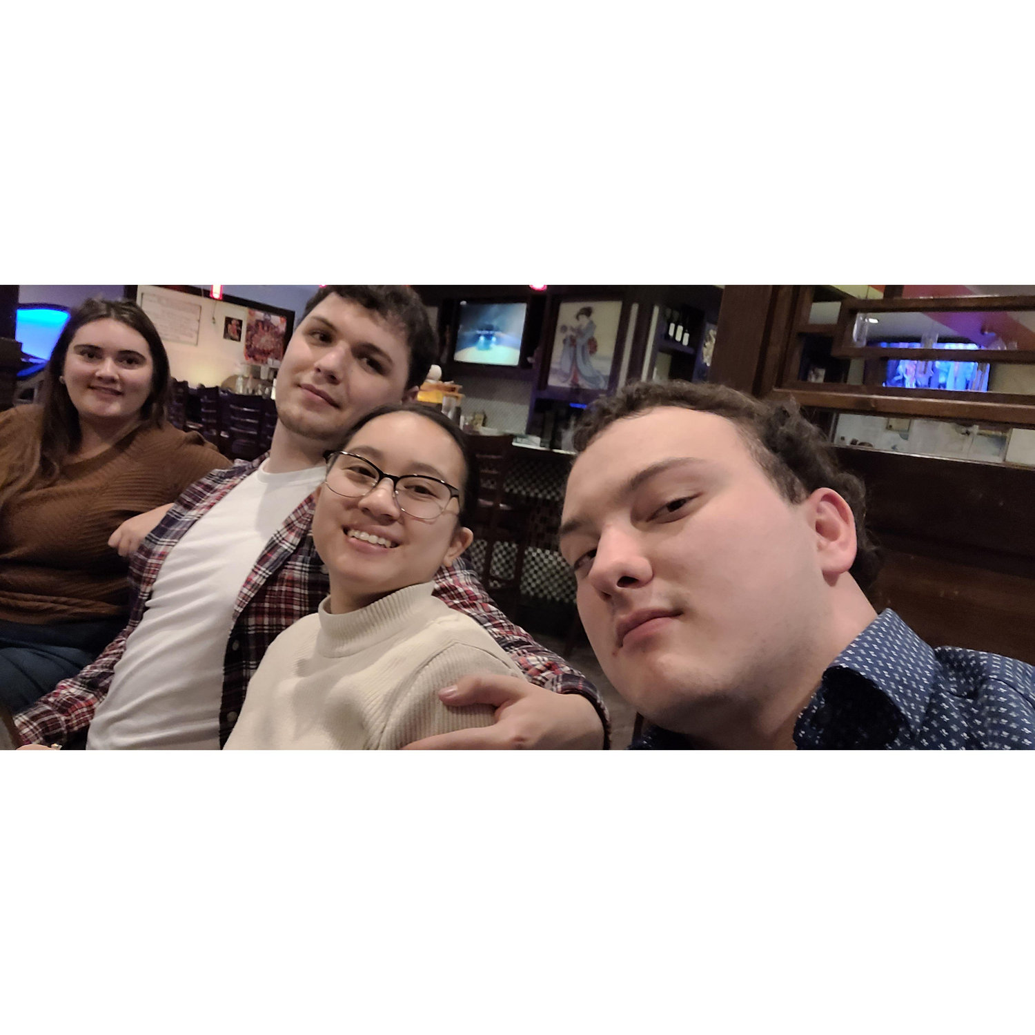 We went out for hibachi to celebrate our engagement!