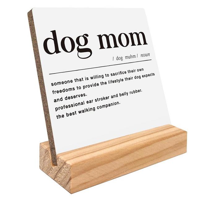 kunlisa Dog Mom Definition Wood Plaque Sign, Dog Mom Gifts for Women, Best Dog Mom Gifts, Dog Mom Birthday Gifts, Birthday Gifts for Dog Lover Women, Dog Signs for Home Decor