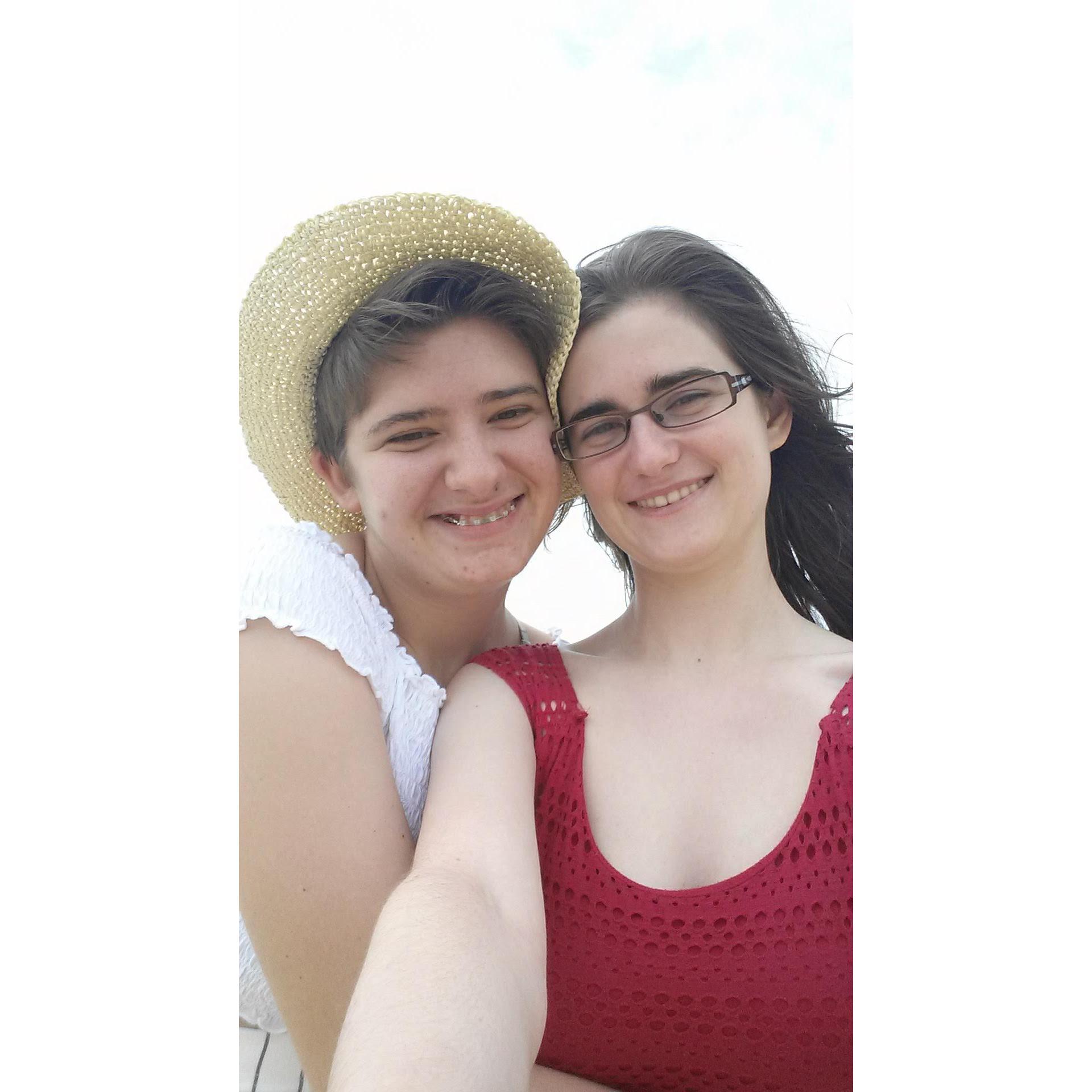 Our first time together in person after we started dating was in Norfolk, Virginia. This photo was on the beach during that trip.