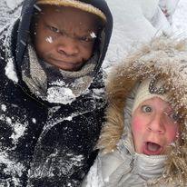 Snow Day! Can you tell who loves it and who doesn't??
