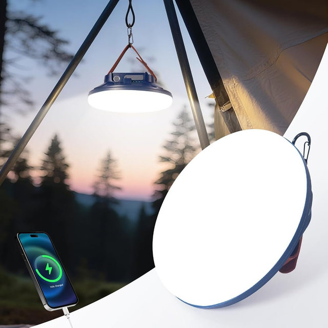 CREATE BRIGHT Camping Lights, Tent Lights for Camping, Rechargeable LED Camping Lantern with 4 Light Modes & Tripod Mount , Waterproof Tent Light for Emergency, Outdoor, Photography, Repair, Hurricane