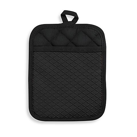 Silicone Quilted Pot Holder in Black