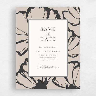 Canvas Tan, Beige Wedding Save the Date - Esme Portrait