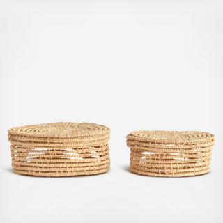 Handwoven 2-Piece Palm Box Set