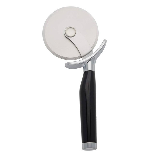 KitchenAid Classic Pizza Wheel with Sharp Blade For Cutting Through Crusts, Pies and More, Built In Finger Guard for Safety and Comfort Grip to Protect Fingers, Dishwasher Safe, 9-Inch, Black