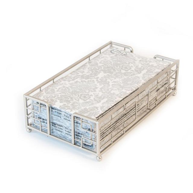 Palais 32-Count Paper Guest Towel and Caddy Set in Silver