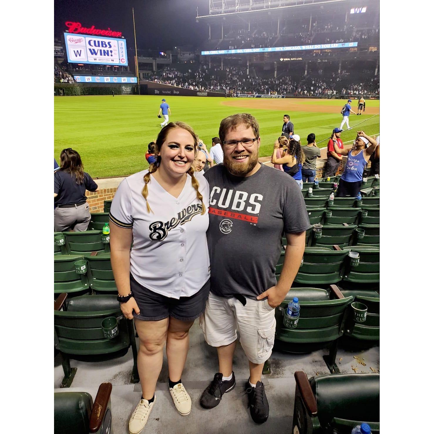 Our first baseball game a few weeks after we met.