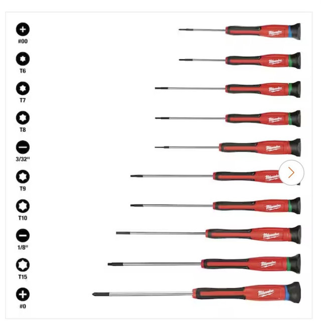 Milwaukee Precision Combination Screwdriver Set (10-Piece) 48-22-2612