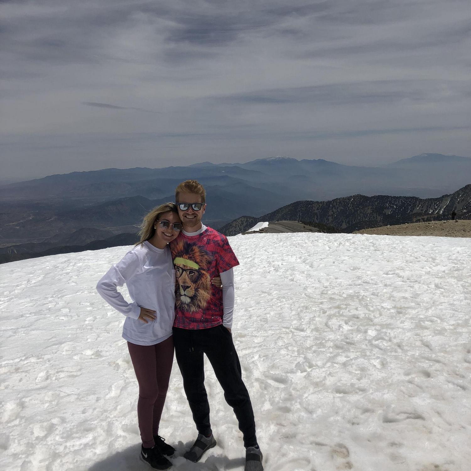May 2019: Carly climbed (hiked) a literal mountain in sneakers just to hang out with Joel for the day.......not her thing.