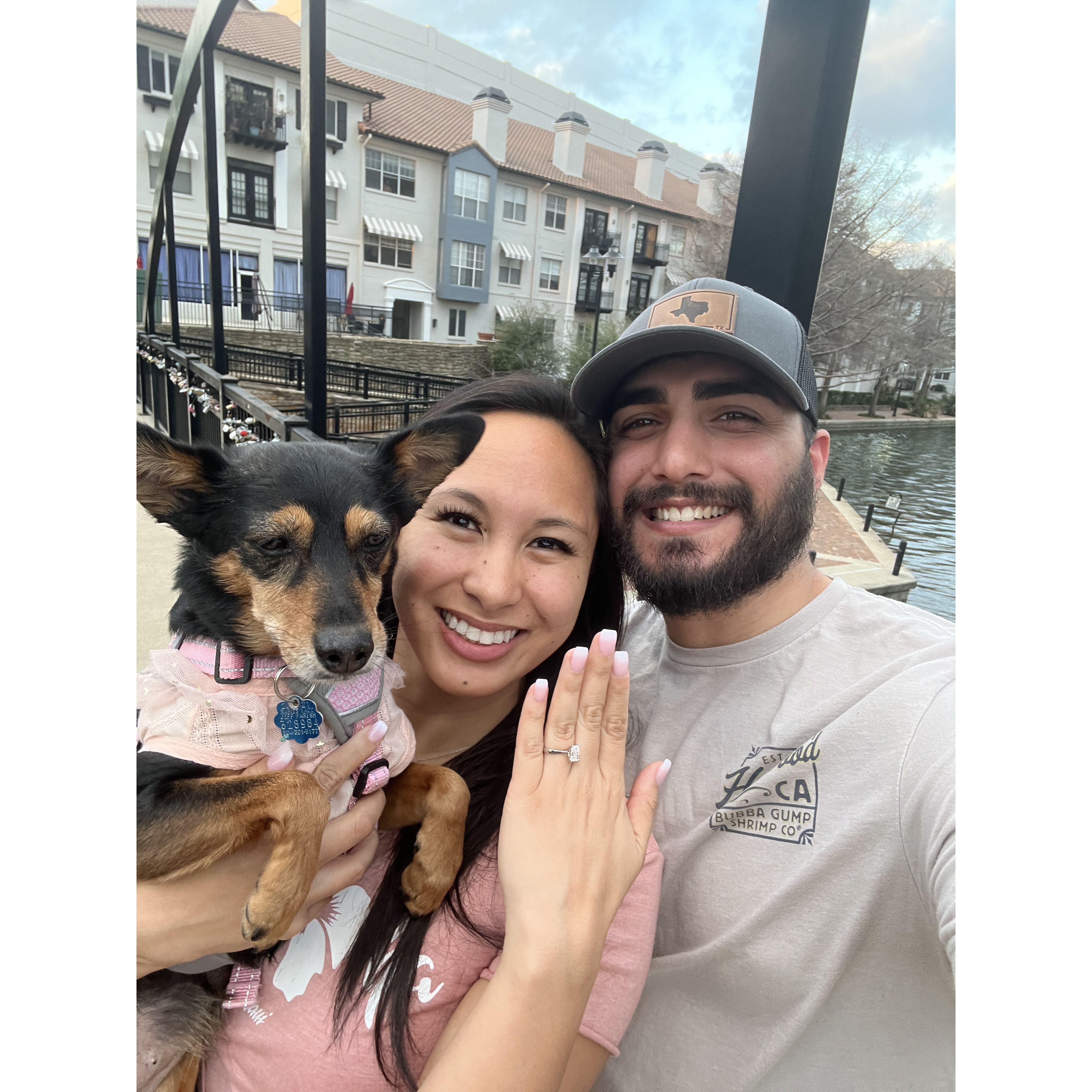 The Love Lock Bridge in Las Colinas where Cody proposed, but this time with Kona