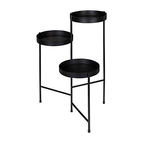 Kate and Laurel Finn Tri-Level Metal Plant Stand, Black