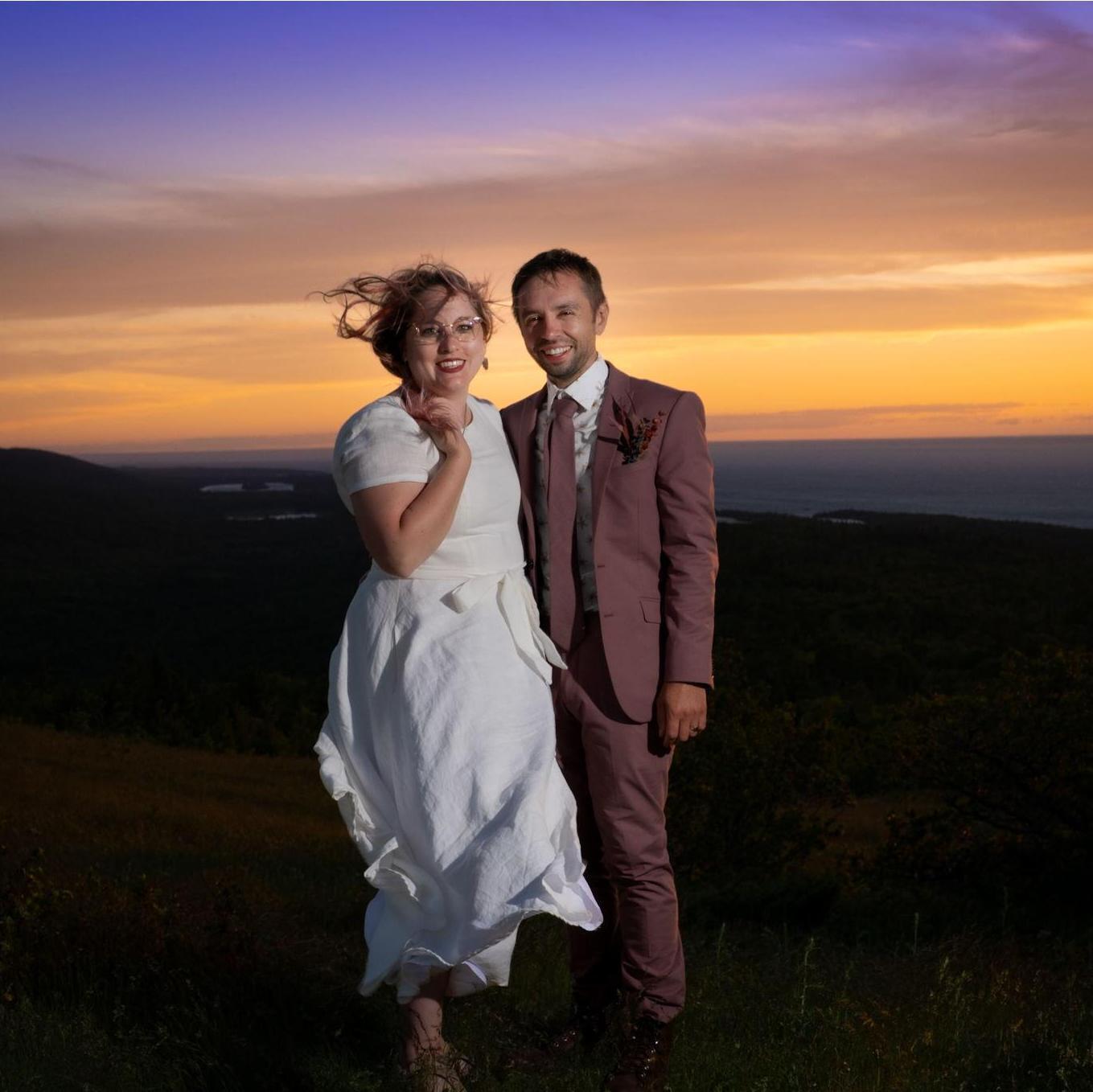 Sunset on top of Brockway Mountain. It was crazy windy!