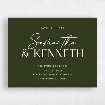 Green Typography Wedding Save the Date - Sidney Landscape