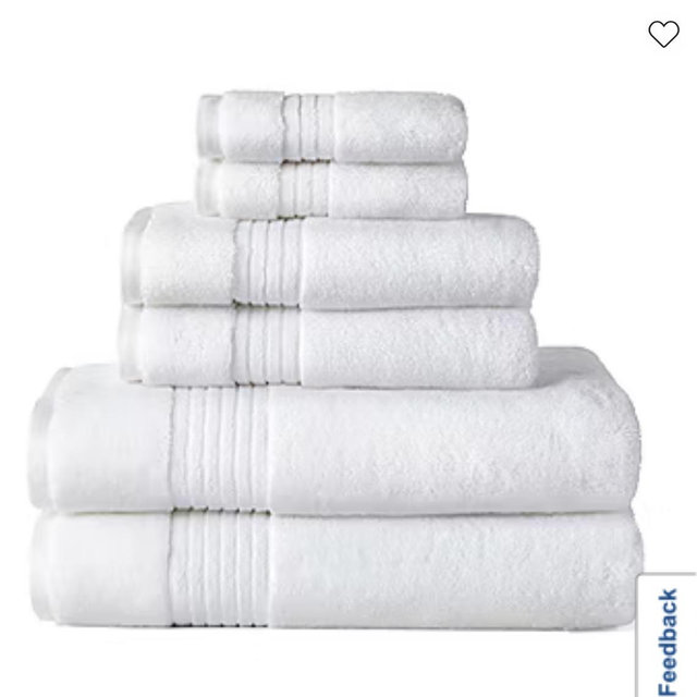 Liz Claiborne Signature Plush Solid 6-pc. Towel Set - White