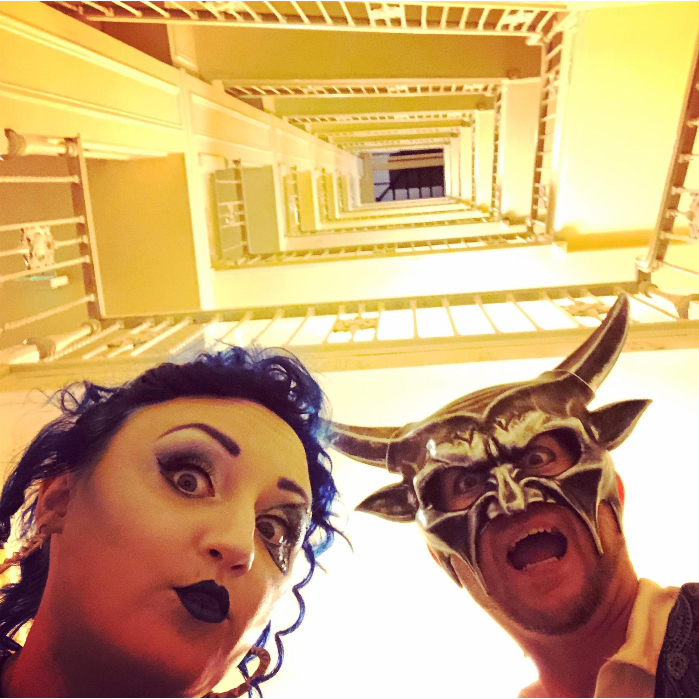 "Where do these stairs go?"
"They go up."