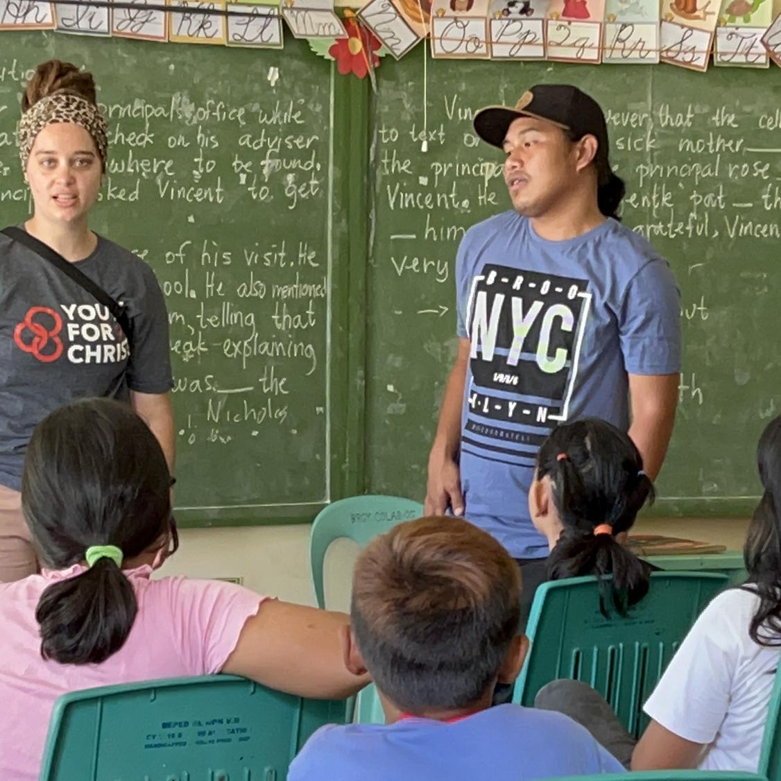 February 2023. Sharing Jesus in a school classroom. Before we were actually dating😀