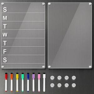 2 Pack Clear Weekly Meal Planner with Whiteboard Memo