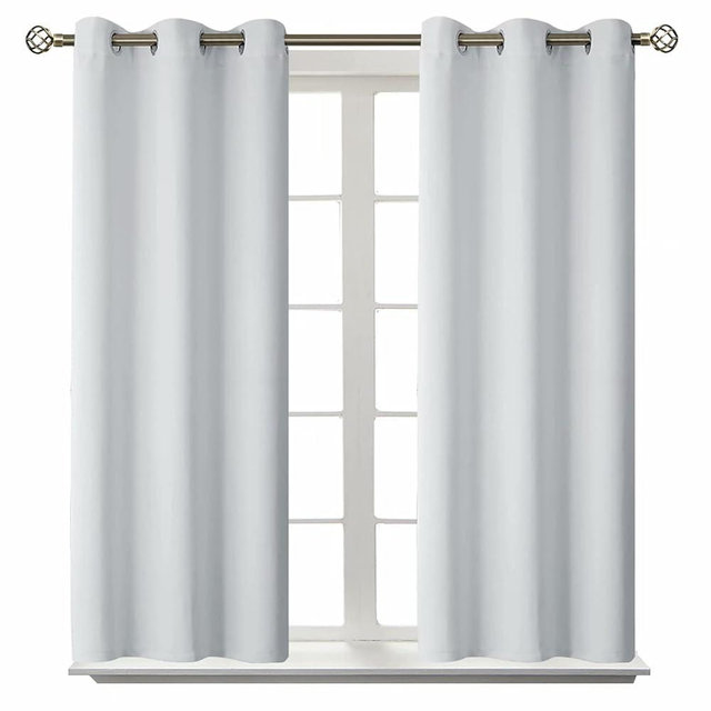 BGment Room Darkening Curtains 54 Inches Long - Grommet Thermal Insulated Drapes Window Treatment Curtains for Bedroom, 2 Panels, 38 x 54 Inch, Greyish White