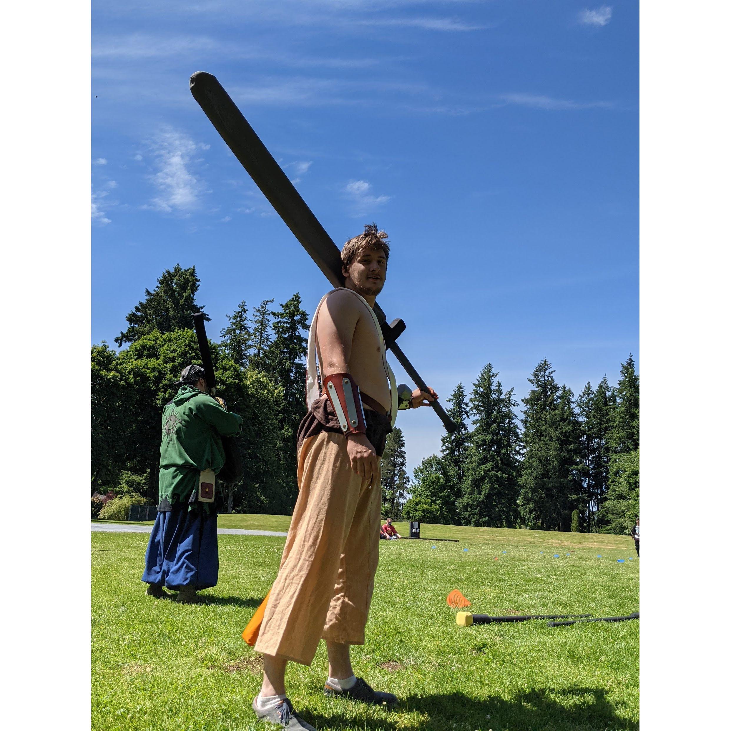 Cole and his big Boffer Sword!