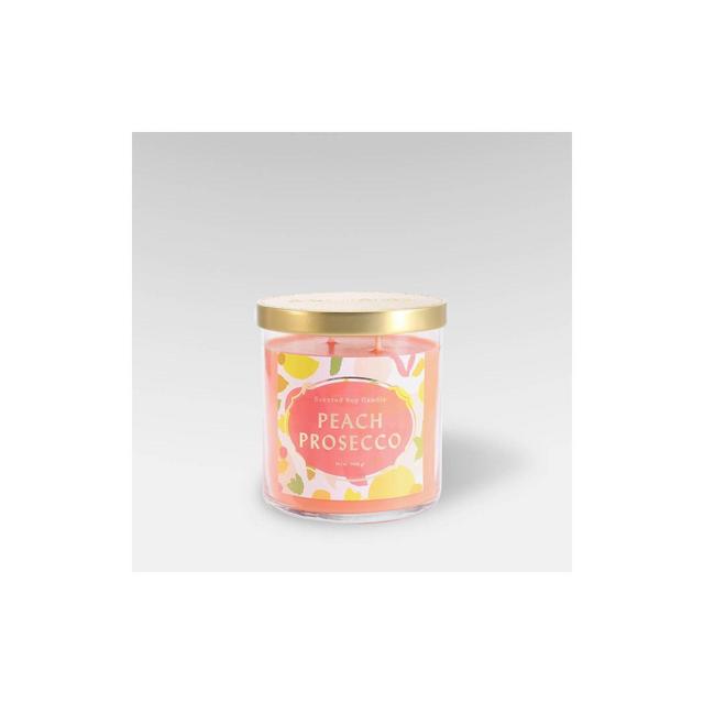 15.1oz Lidded Glass Jar 2-Wick Candle Peach Prosecco - Opalhouse™