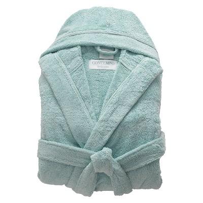 Turkish Terry Hood Bath Robe Ice Blue - Cassadecor