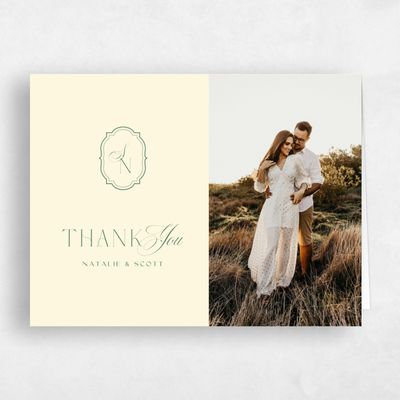 Cream, Yellow Wedding Thank You - Korina Photo
