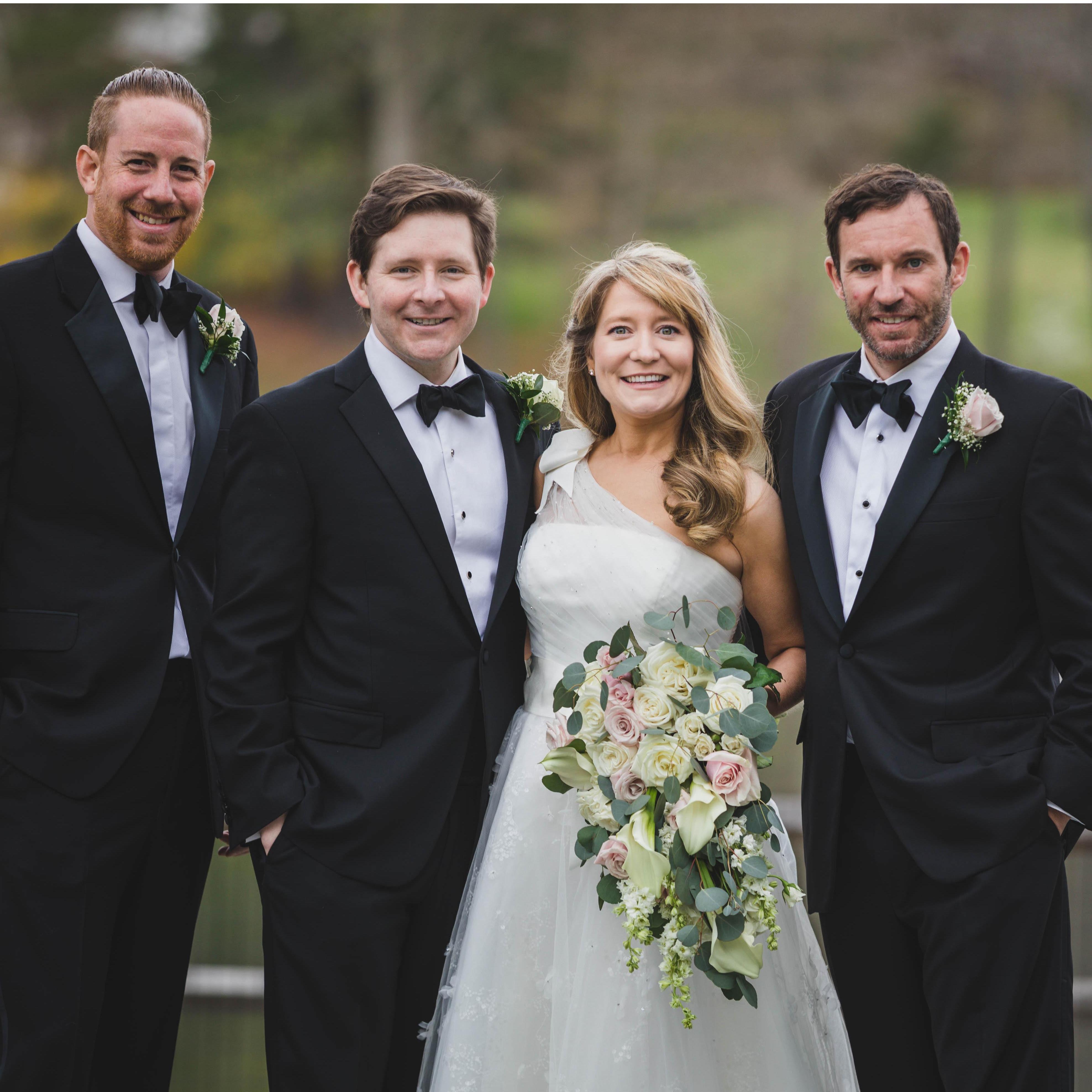 Abe + Mike + Amanda + Larry - the groomsmen!