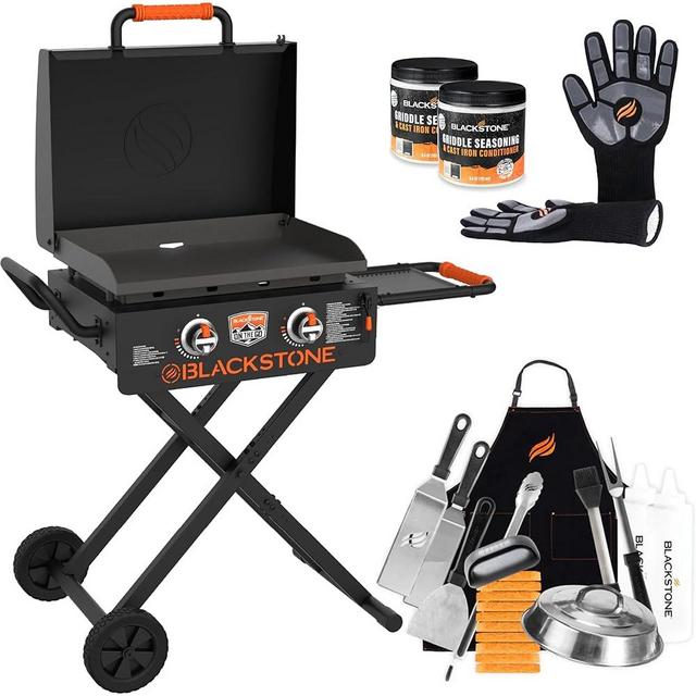 Blackstone 22 Inch Griddle 2350 Portable Blackstone Omnivore Grill with Flexfold Legs, Includes Blackstone Accessories, Seasoning, and Blackstone Griddle Gloves