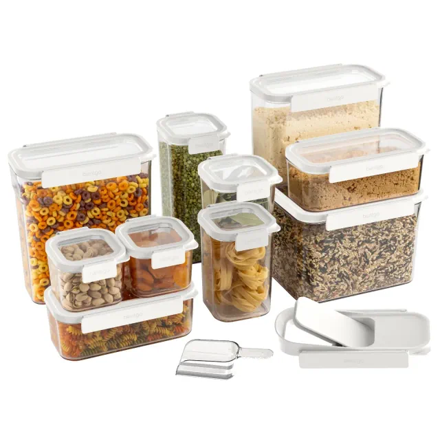 Bentgo 22pc Pantry Airtight Food Storage Container Set Snow