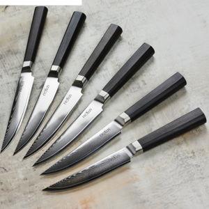 Nexus 6 Piece Damascus Steak Knife Set with Case