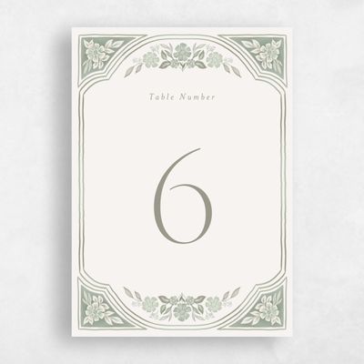 Sage, Green Wedding Table Number - Reed