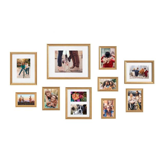 10pc Adlynn Frame Box Set Gold - Kate & Laurel All Things Decor