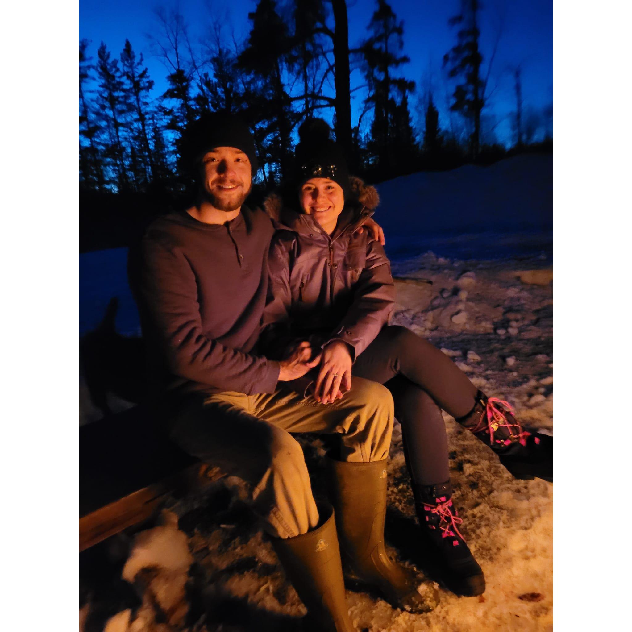 Engagement night in the forest.