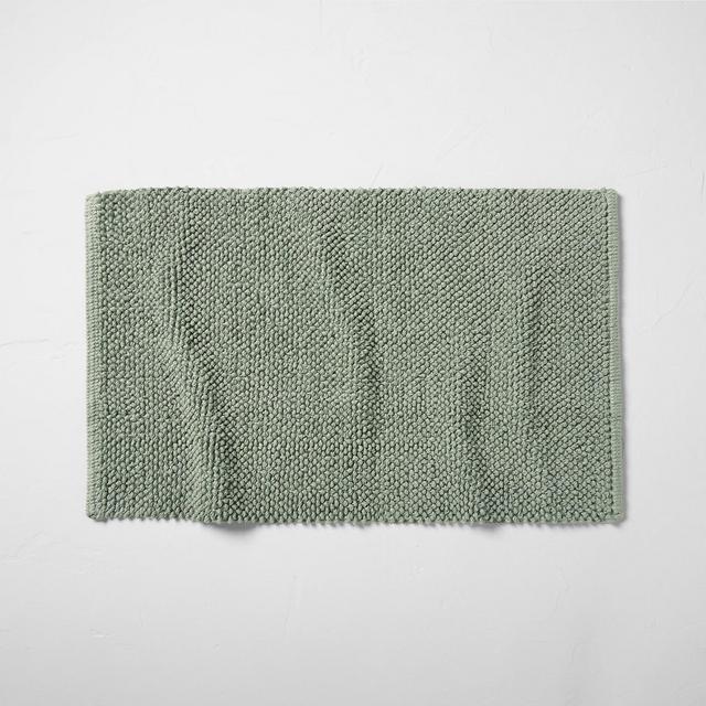 21"x34" Melange Looped Bath Rug Sage Green - Casaluna™