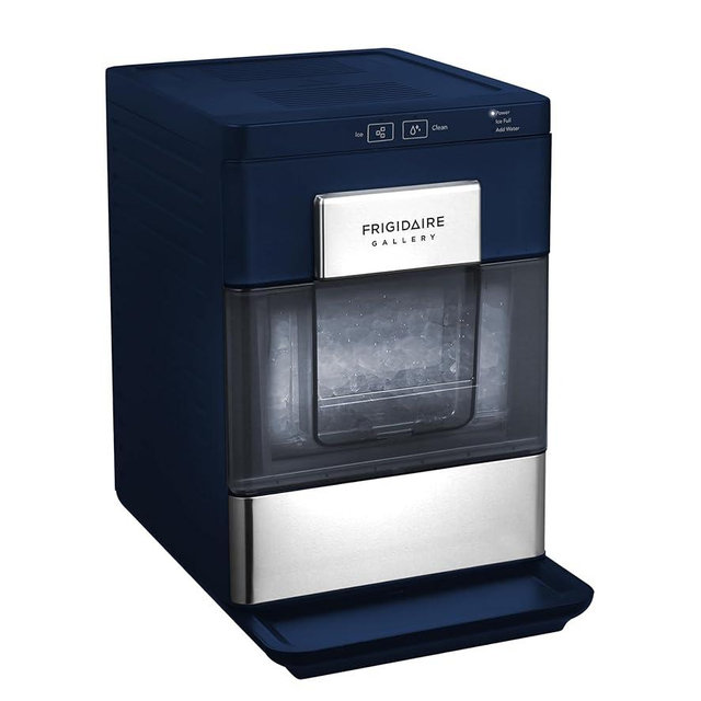 Frigidaire Gallery, 33 Lbs. Countertop Ice Maker, Nugget Shaped Ice, Stainless Steel Trim (Navy)