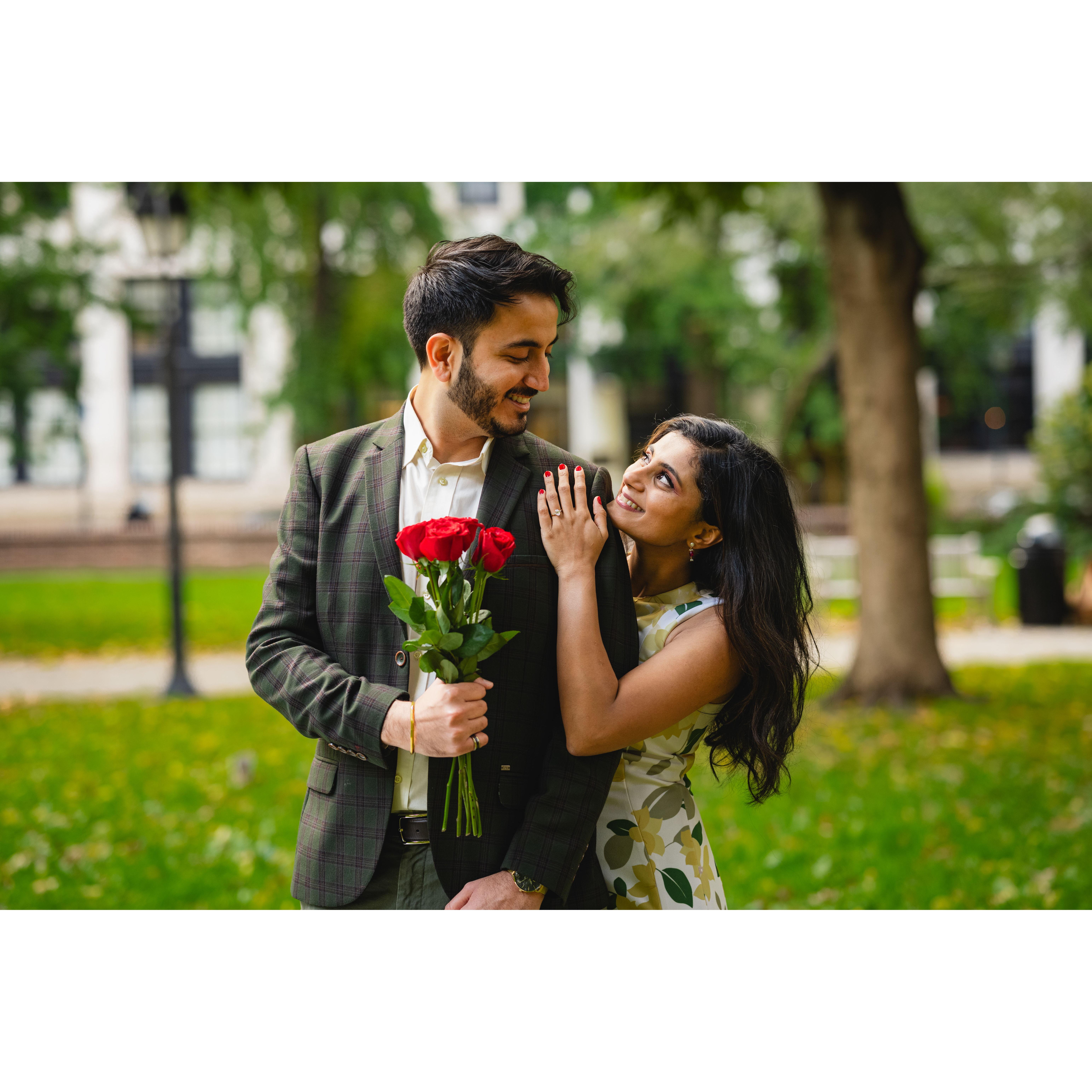 The photoshoot after popping the question