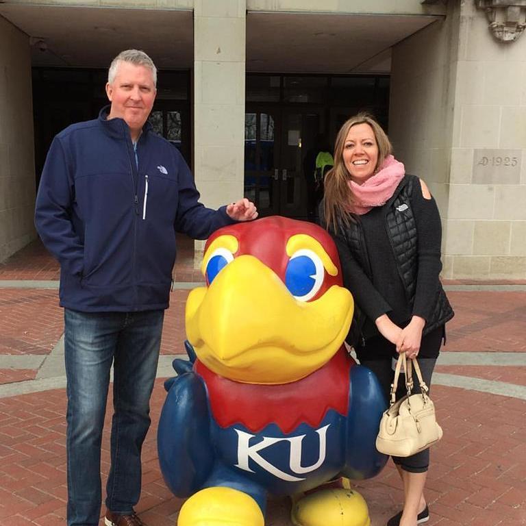 Feb '17 trip to KU to visit Leslie's nieces and watch KU's come-from-behind victory over WVU. Best sports experience we've ever had!