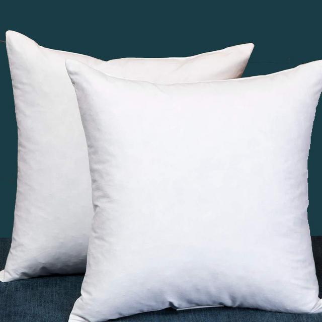 StarryBedding Down and Feather Square 18x18 Inch Throw Pillow Insert, Set of 2, 100% Cotton