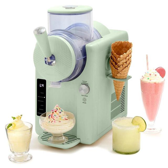 GreenPan Frost Ice Cream Machine & Frozen Drink Maker, Soft Serve, Slushie, Sorbet, Milkshakes & Cocktails, No Freezer Needed, 7 Textures, Quiet & Rapid, Easy Clean, Family Size, Pistachio Sage