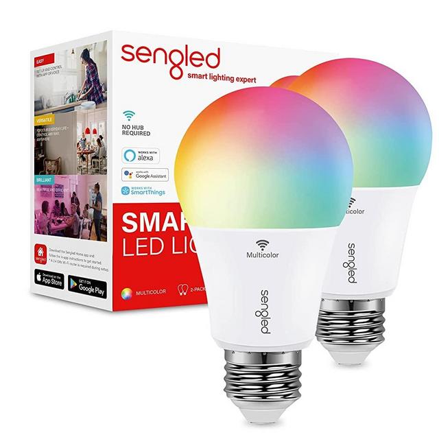 Sengled Smart Bulb, Color Changing Smart Bulbs Work with Alexa & Google Assistant, WiFi Light Bulbs No Hub Required A19 RGB Multicolor LED Light Bulb 60W Equivalent 800LM, 2 Pack